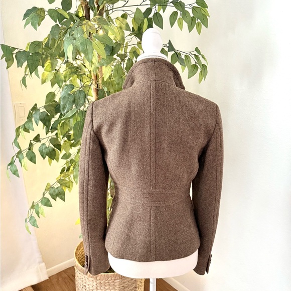 J.Crew Brown Herringbone Wool Blend Blazer - Size 4 - Picture 7 of 13
